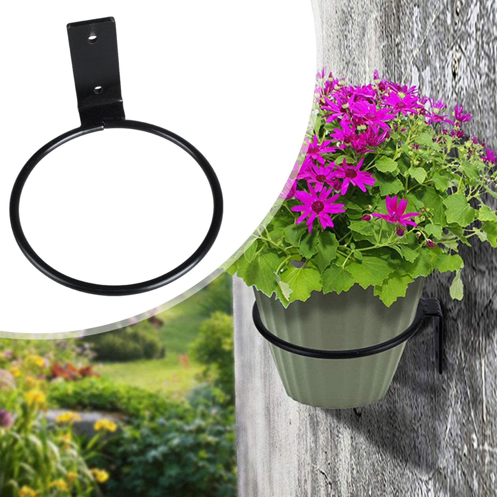 Flower Pot Holder Ring Support Hook Bracket for Backyard Patio Indoor Plants Inner Dia 20.3cm|Outdoor Living|Gardening Supplies|Plant Care, Soil & Accessories|Baskets, Pots & Window Boxes-image-20