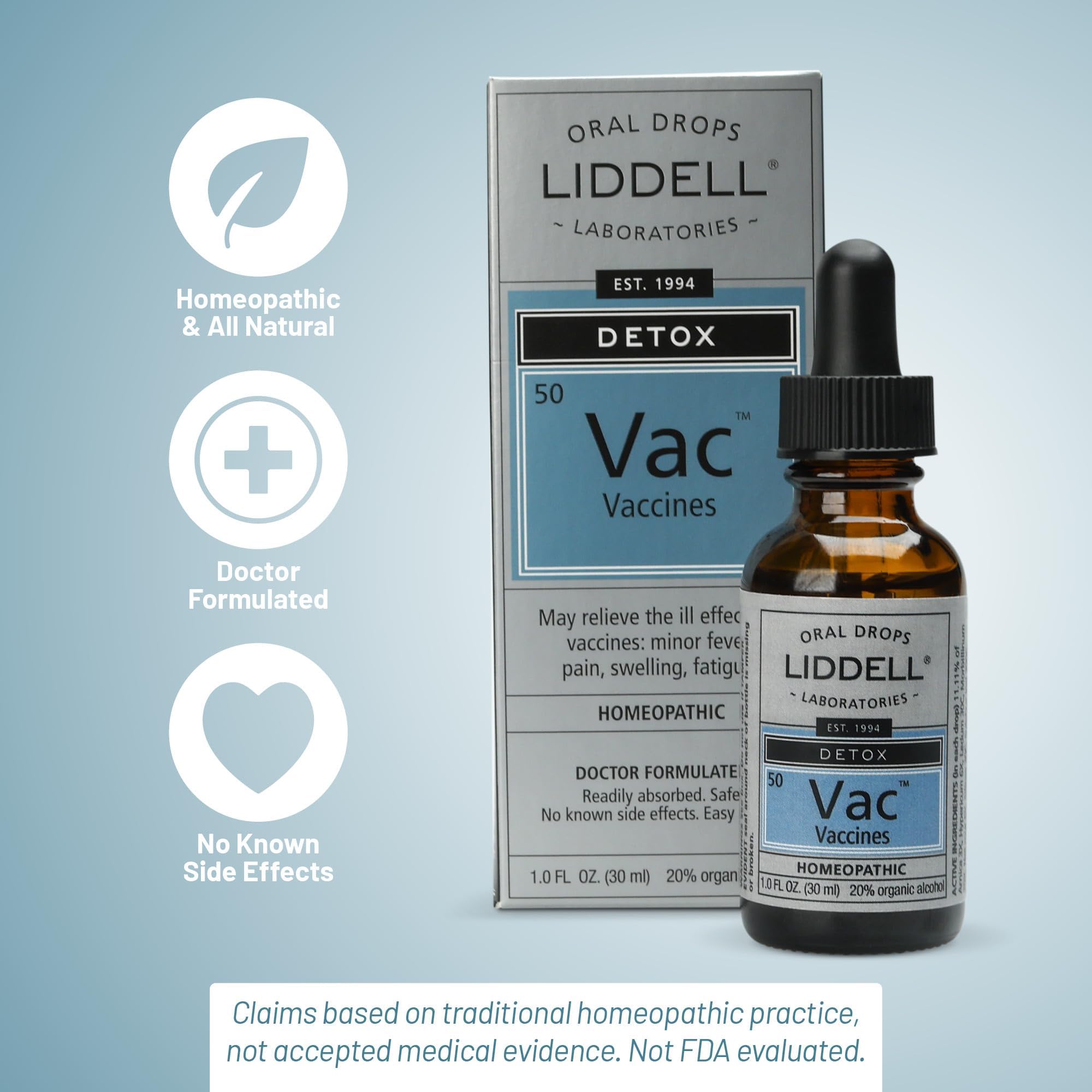 Homeopathic Vaccine Detox Oral Drops - 1 Oz