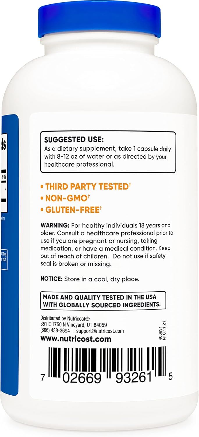 Nutricost L-Arginine 500mg, 300 Capsules - Gluten Free and Non-GMO : Health & Household