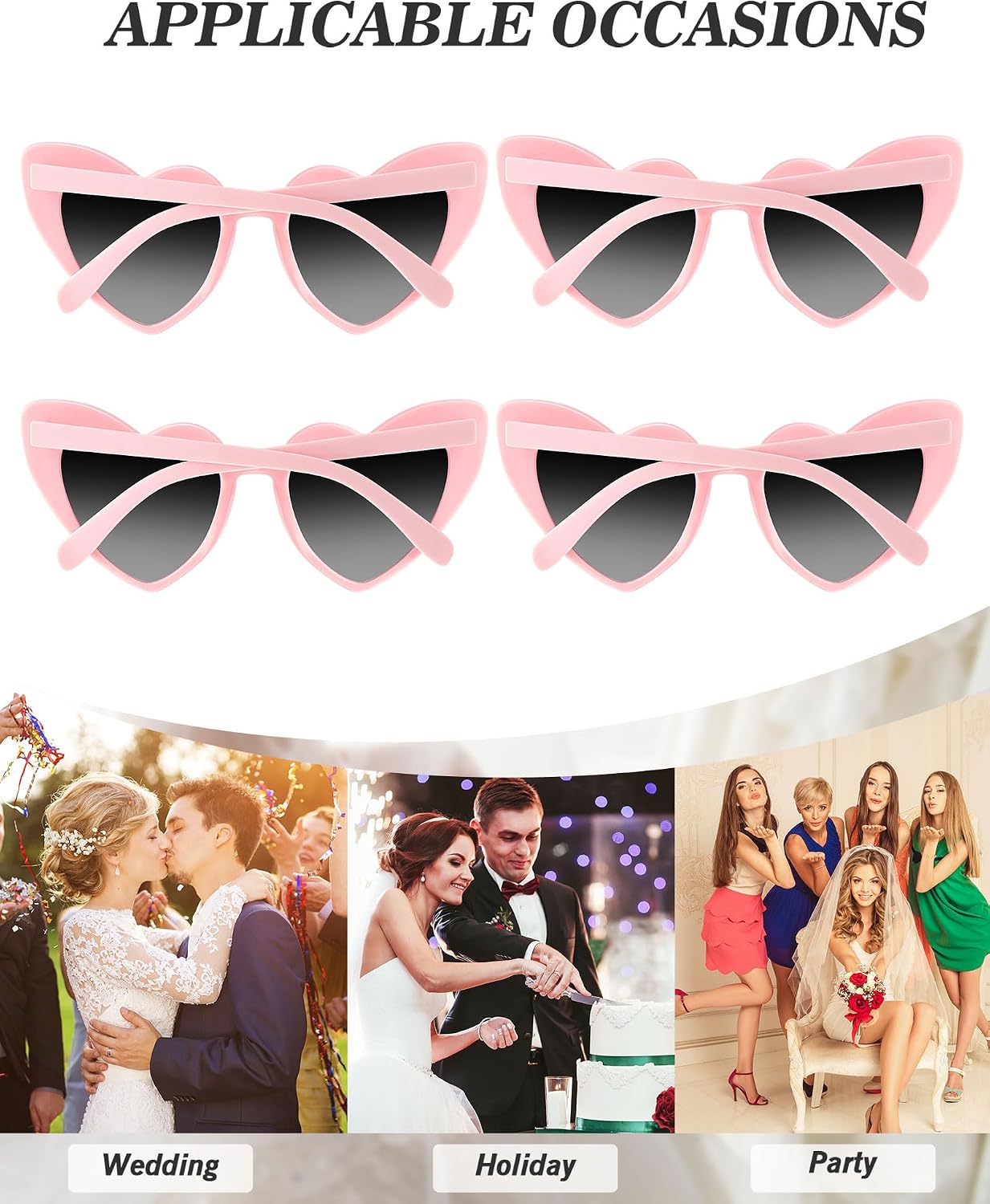 Hoteam 100 Pairs Wedding Heart Shaped Sunglasses Bulk Wedding Gifts Bachelorette Bridal Party Favors for Guests Reception