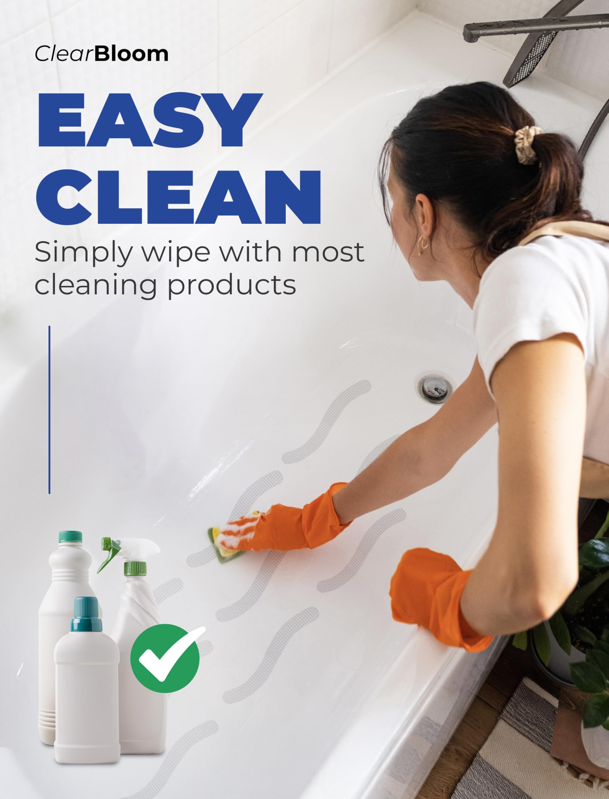 Pegatinas antideslizantes para ducha, 24 unidades, tiras de ducha invisibles antideslizantes para adultos, calcomanías adhesivas de alta calidad para bañera (transparente)