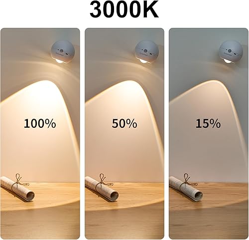 Miniatura 7 de Apliques de pared a pilas, magnéticos, recargables, inalámbricos, portátiles, lindos LED inteligentes con sensor de cuerpo, lámparas para