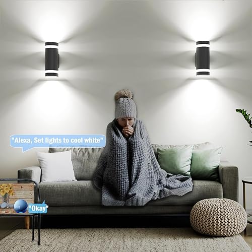 Miniatura 5 de Iluminación de pared RGB con control remoto que cambia de color, luces de pared para exteriores, temperatura blanca de 2700 k- 6500 K, montaje en