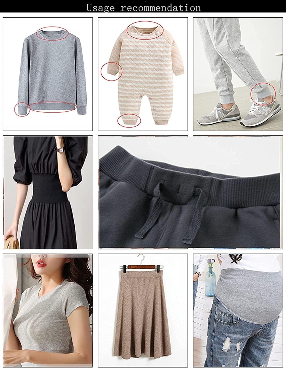 TinaKim Rib Fabric, Waistbands Collar Cuffs Jacket Hoodies Material, for Sewing (Brown 61, 43x8in)