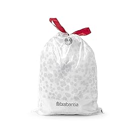 Brabantia PerfectFit Trash Bags (Size Y/5.3 Gal) Thick Plastic Trash Can Liners with Drawstring Handles (120 Bags)