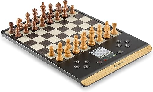 Millennium Tablero de ajedrez electrónico - ChessGenius Pro Wood Edition - Principiante a avanzado - Estrategia interactiva y aprendizaje - Piezas