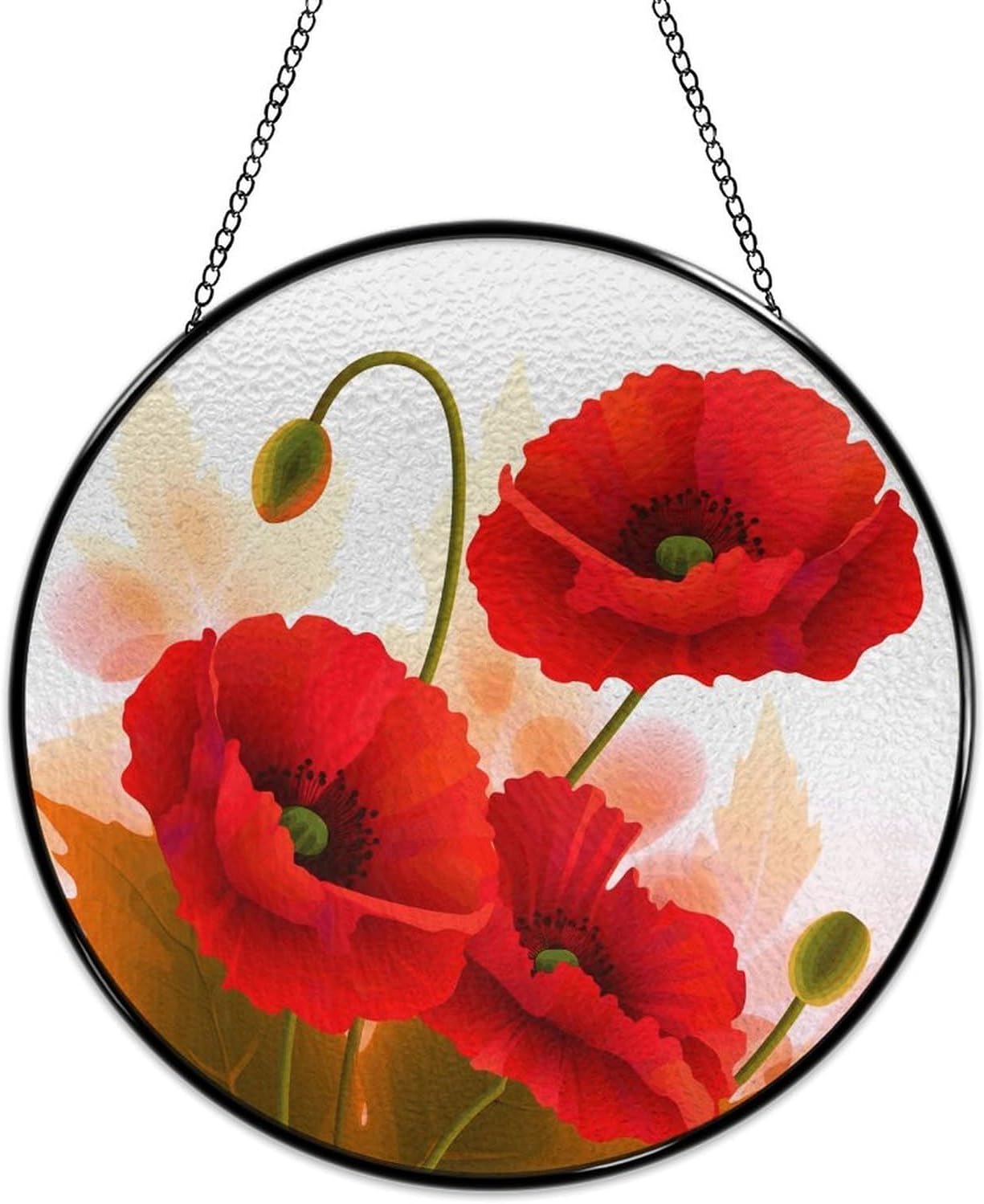 Flowers Vivid Petals Stained Glass Suncatcher for Garden, Window Hanging