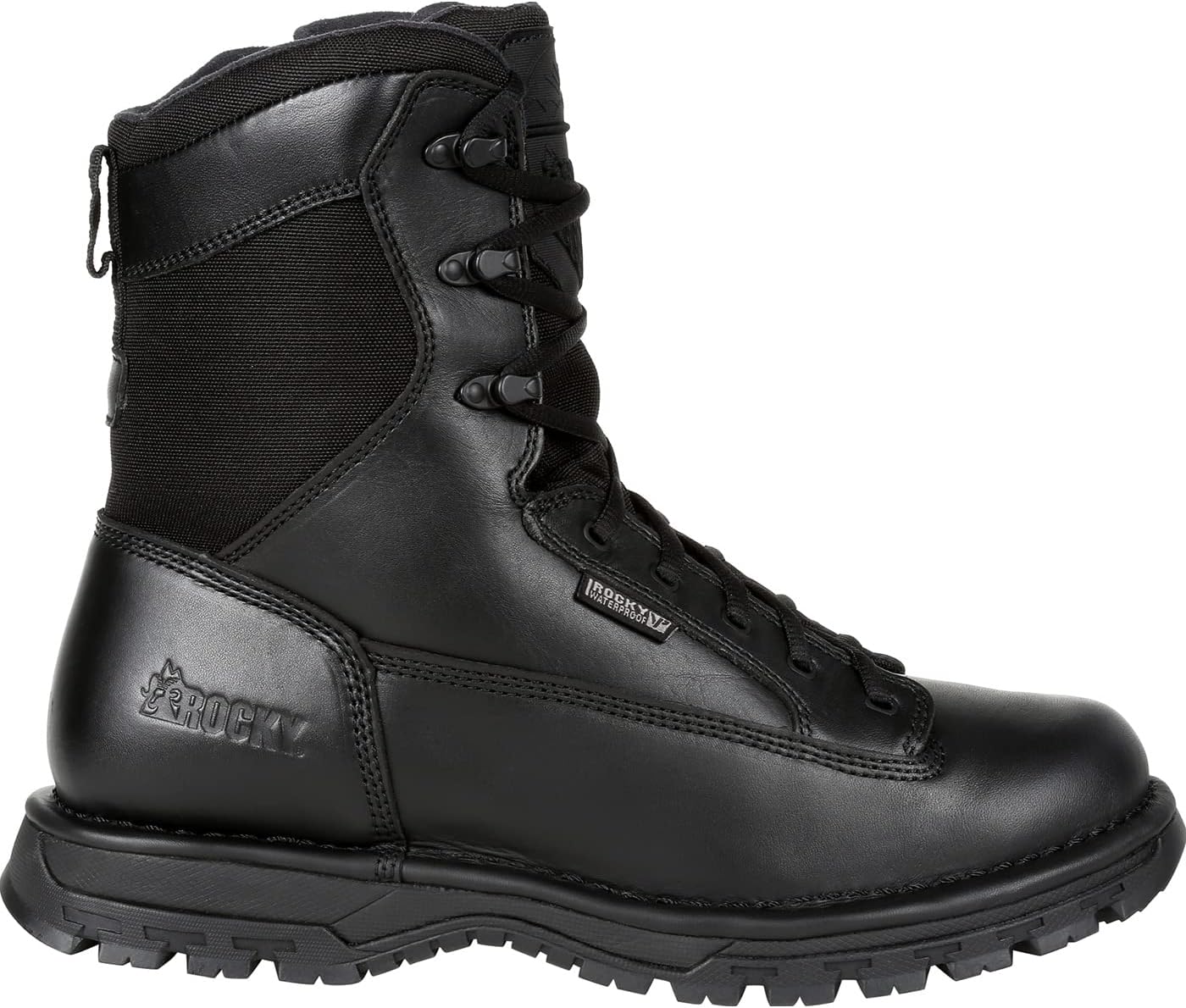 ROCKY Women's Portland 8" Black Side Zip Waterproof Public Service Boot