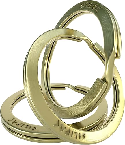 Miniatura 25 de Llaveros planos divididos a granel, resistente y resistente para automóvil, hogar, anillo de metal grande para perro, cordón para escuela, oficina