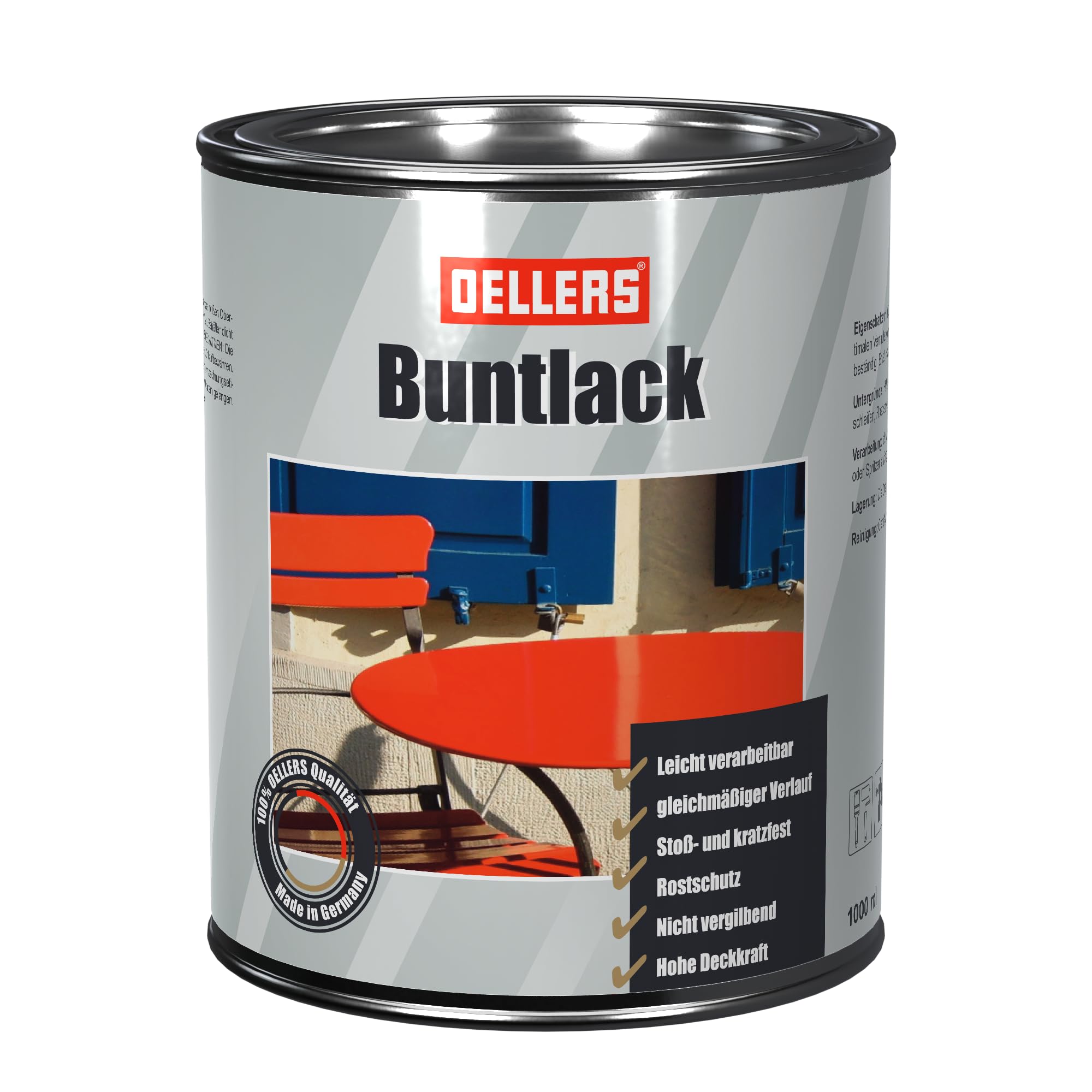 OELLERS Buntlack Decklack Metalllack 1 Liter Anthrazit (RAL 7016)