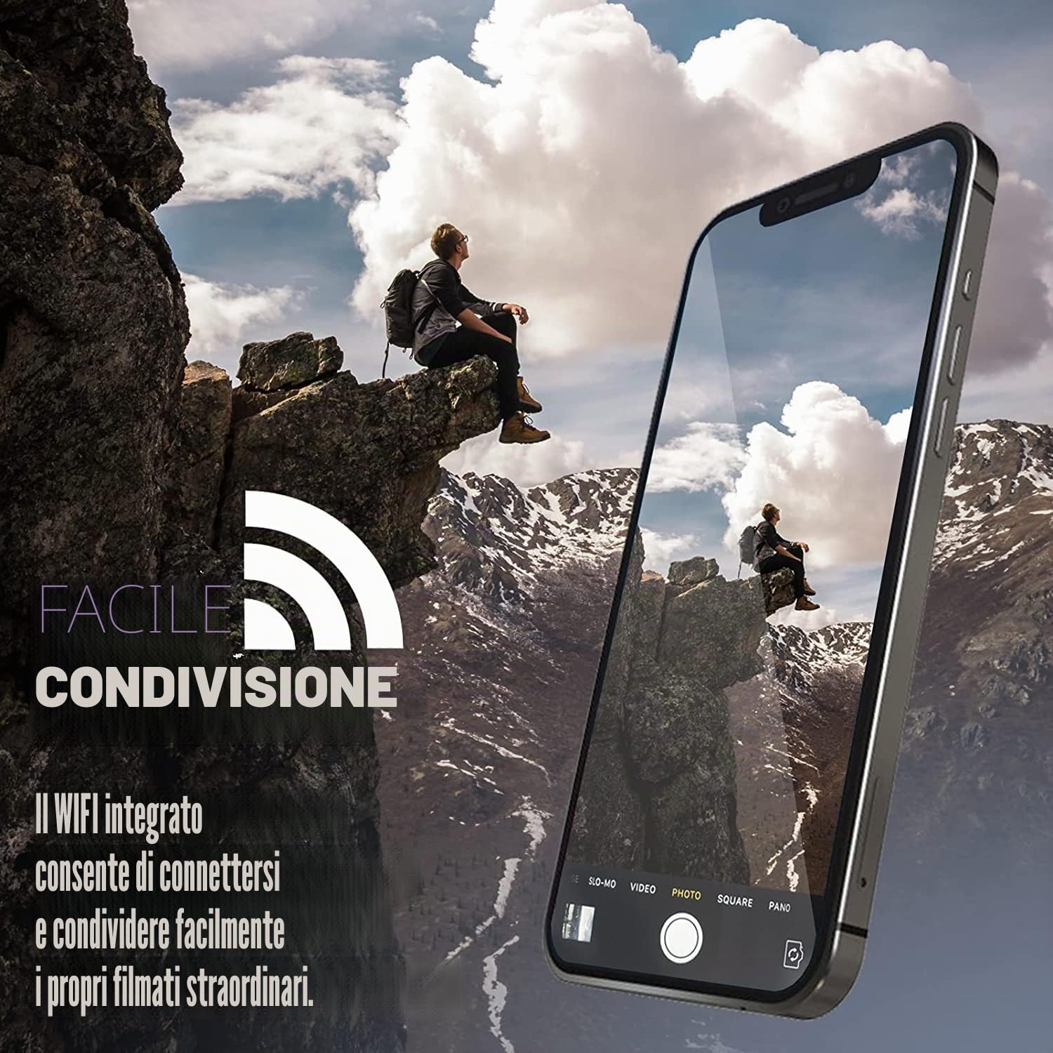 icefox Action Cam, 20MP Action Cam 4K con Touch Screen, impermeabile fino a 40m sotto l'acqua, Stabilizzatore EIS, con Microfono, grigio scuro