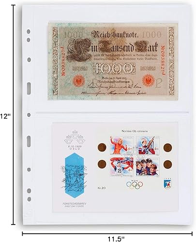 Vista 33 de Ursae Minoris Álbum económico de formato estándar con 3 anillos en D para hasta 40 billetes grandes/graduados, postales de hasta 8 x 5 pulgadas