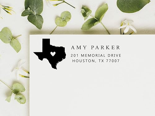 Texas Map Return Address Stamp Self-Inking, 1 x 2.5 inches