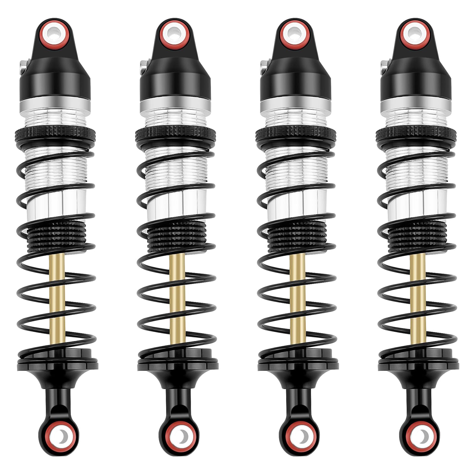 AXspeed 4pcs Shock Kits Aluminium Shock Absorber Dampers for 1/16 TRX Mini Maxx RC Car (Black & Silver)