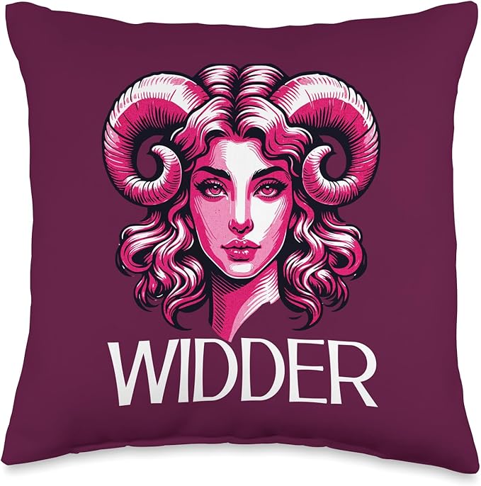 Astrological Sign Aries Birthday March April Ascendant Throw Pillow