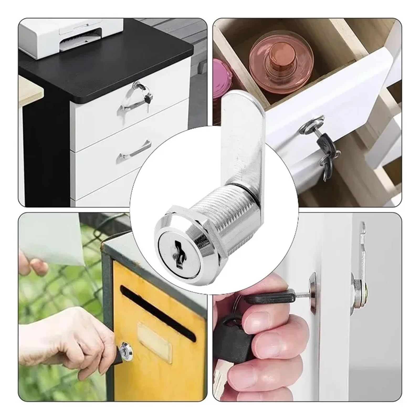 Schrankschlösser, 1/5 Sets Schubladen-Zungenschlösser, multifunktionale Zinklegierung, Schrank, Briefkästen, Cam Locker