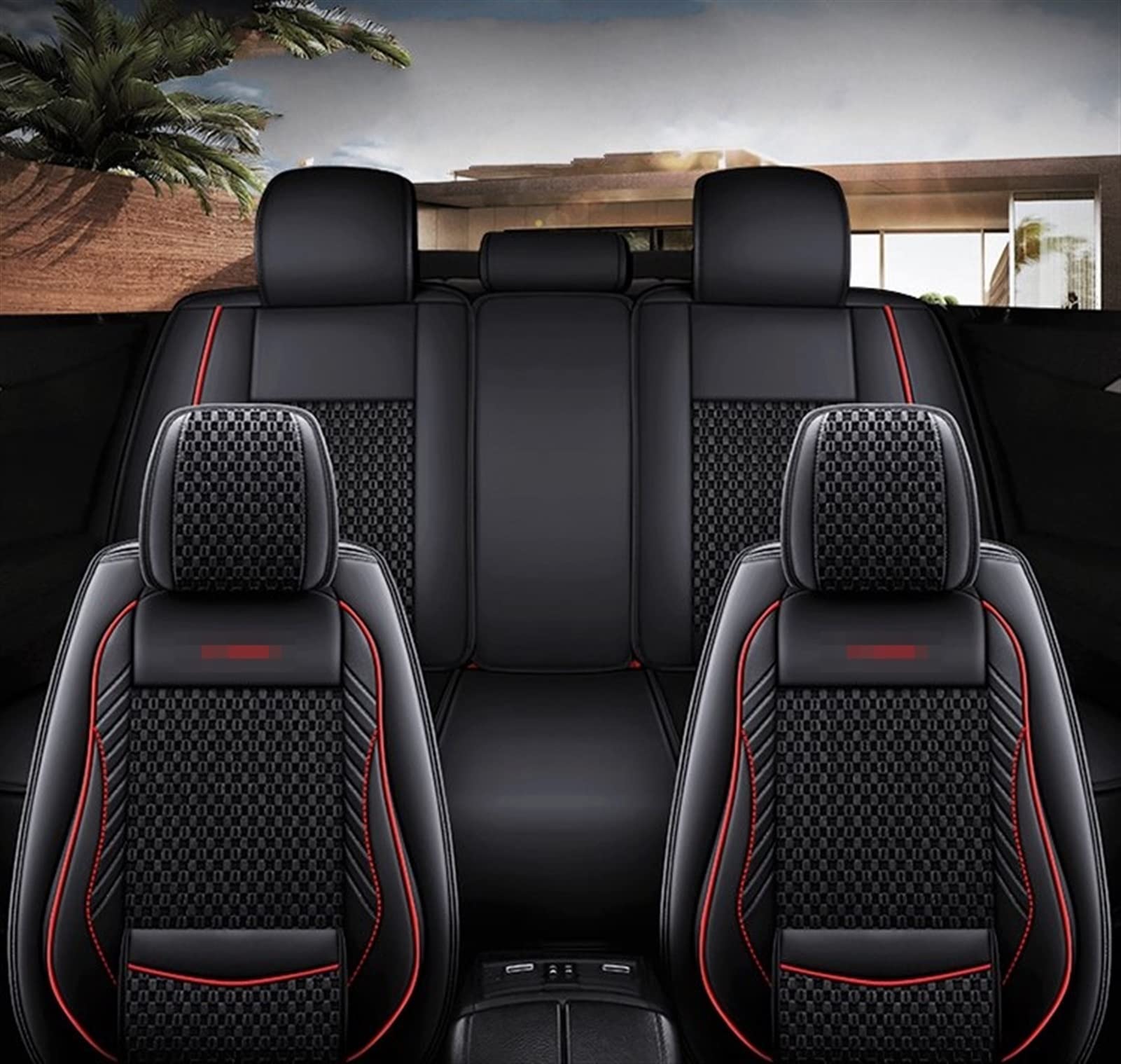 Autostoelhoezensets PU Leather Front Rear Car Seat Cover Full Set For Lexus LX470 NX300H RX350 GS300 IS 250 ES350 IS300H GX460 RX NX GS CT UX LM LC RC F universele autostoelhoezen set