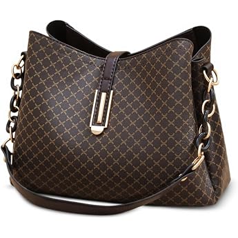 Shoulder Bag Women's Handbag Fashion Women Crossbody Bag PU Leather Retro Shoulder Bag with 3 Large Pockets Brown