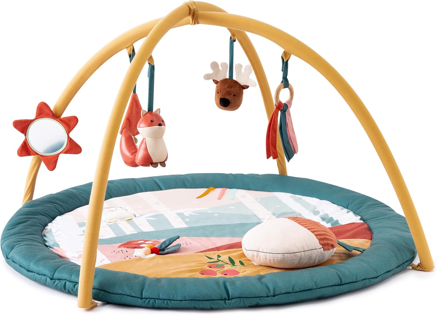 Baby Playmat with Arch – Multisensory Activity Gym for Developmental Play & Motor Skill Enhancement | Enhances Exploration & Sensory Learning | Forest