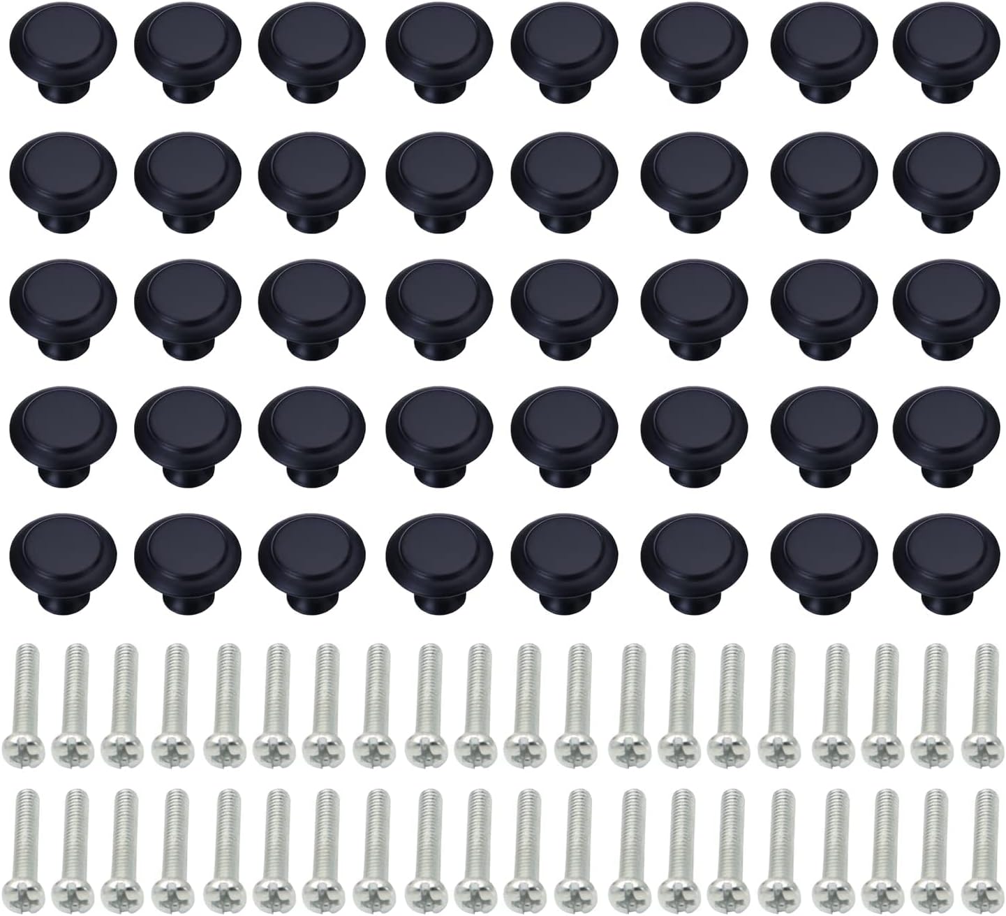 40 Pieces Black Round Kitchen Knobs Dresser Knobs Drawer Knobs