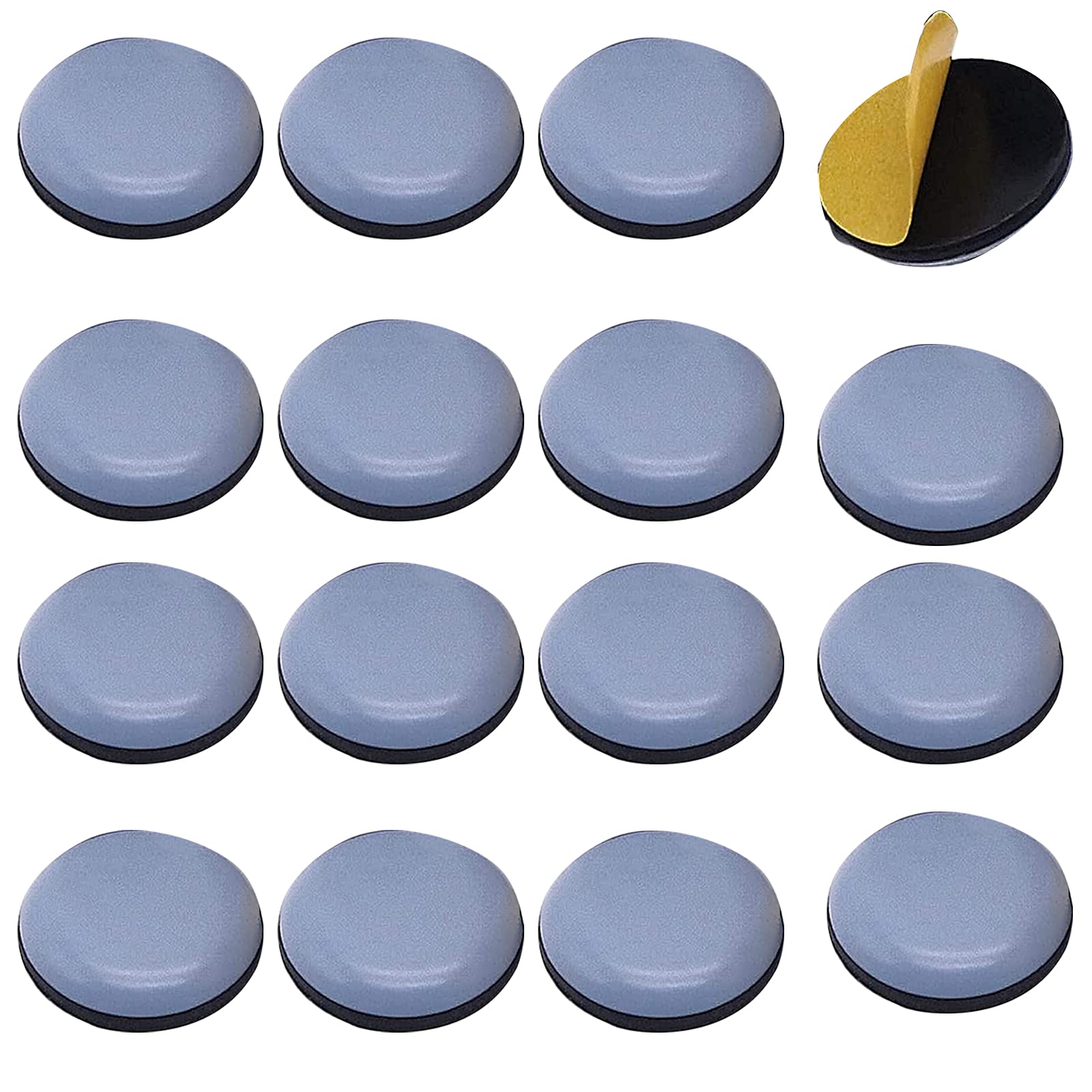 16 PCS Self Adhesive Furniture Glides Sliders, Reusable Furniture Sliders Carpet Chair Leg Sliders Round Furniture Sliders Hard Flooring Furniture Moving Pads Easy Gliders for Furniture Wooden Floors
