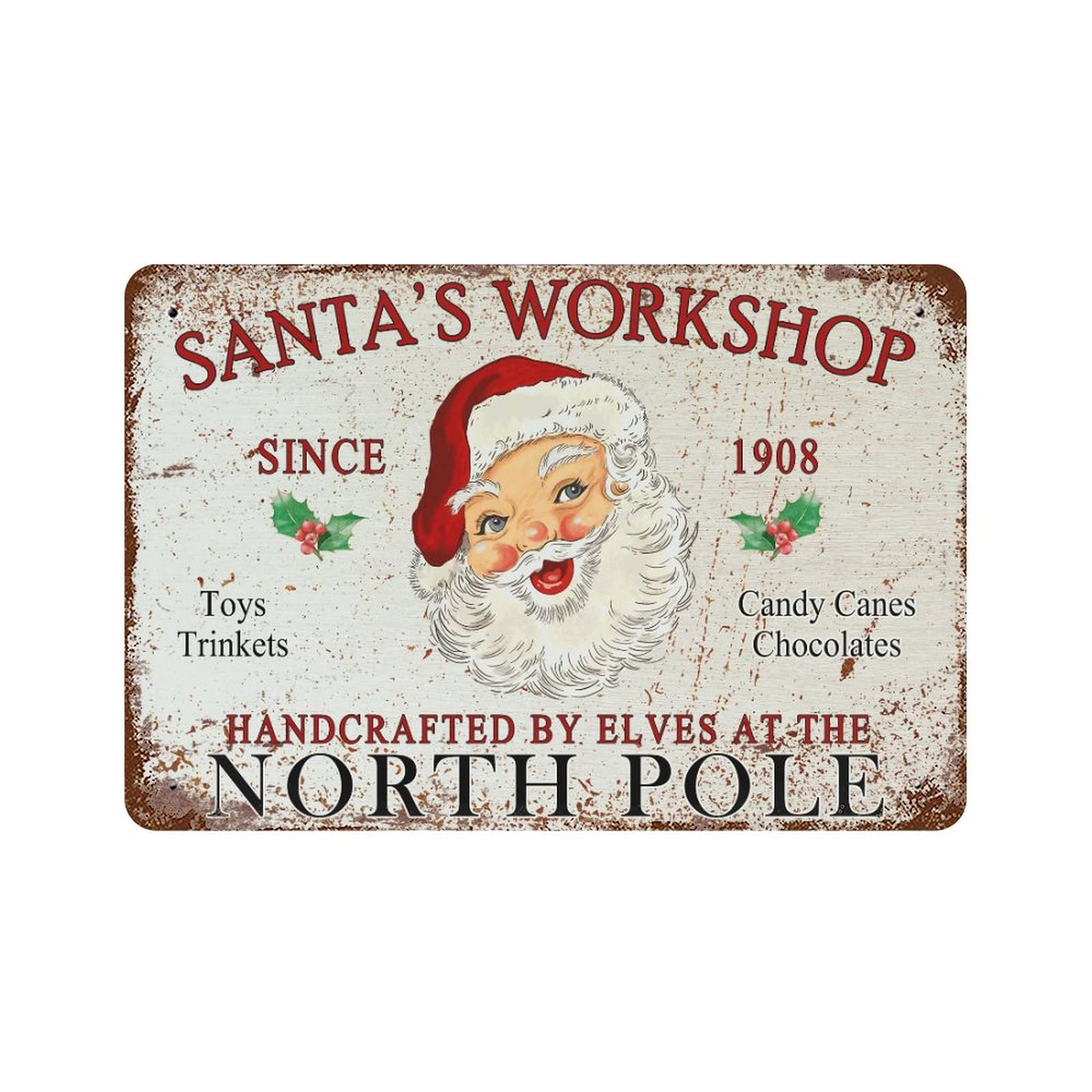 Panneau de Noël pour jardin et maison décor féerique de ferme en métal 30x45cm