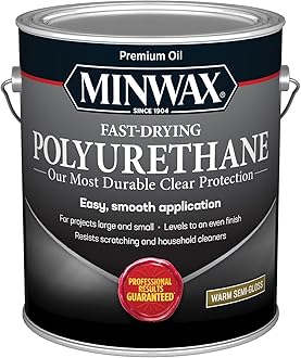 Minwax Fast Drying Polyurethane Protective Wood Finish, Clear Semi-Gloss, 1 Gallon