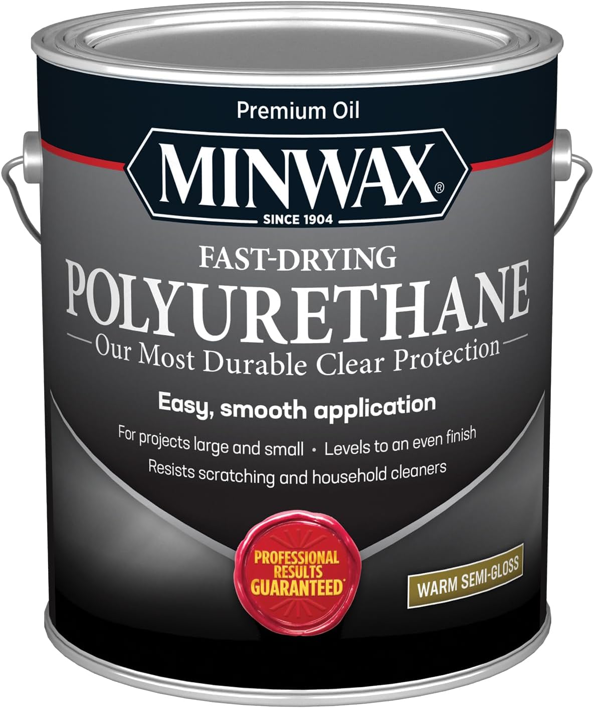 Minwax Fast Drying Polyurethane Protective Wood Finish, Clear Semi-Gloss, 1 Gallon