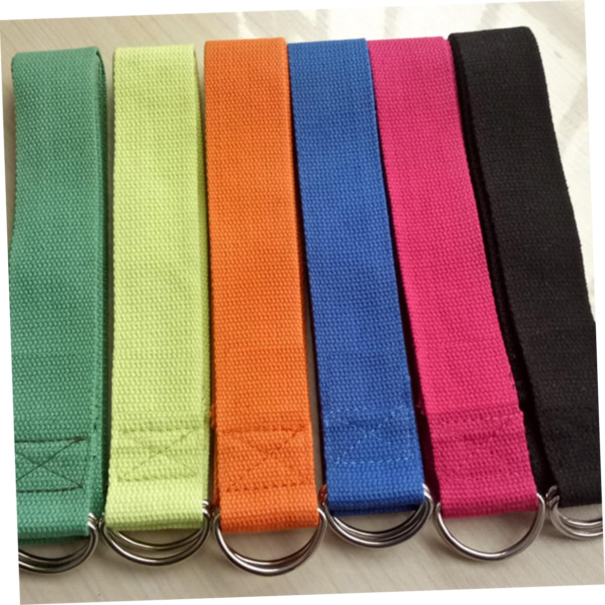 Happyyami Yoga Mat Carrier Exercise Belt Cotton Yoga Stretch Rope d Ring Buckle for All Levels