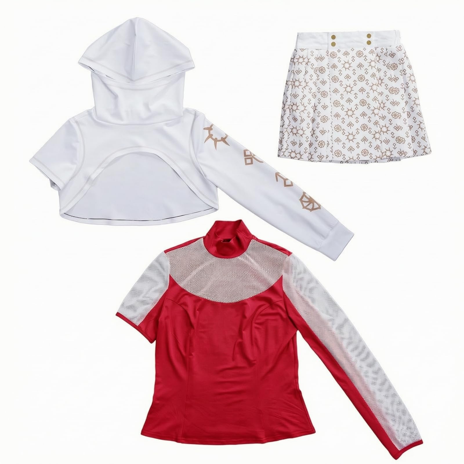 3 Pezzi Costume da Costume a Tema Gonna Plissettata Gonna a Pieghe Morbido per Bambini