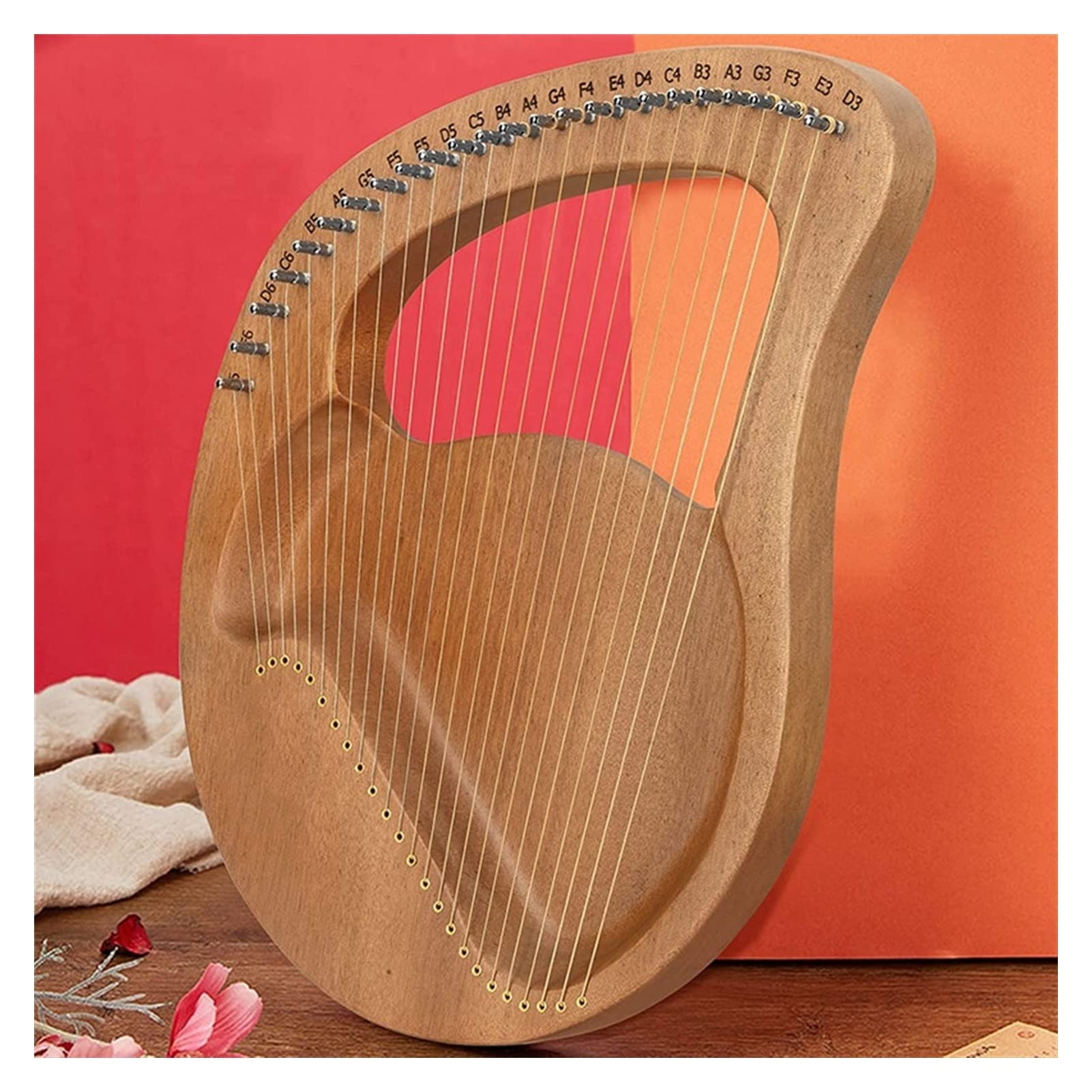 Arpa portatile, violino greco, arpa portatile, strumento musicale, arpa lira 24 corde con chiave accordatura per amanti della musica e principianti.