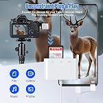 SD Card Reader for iPhone, 3 in 1 Memory Card Adapter with Micro SD TF Dual Card Slot, Plug and Play