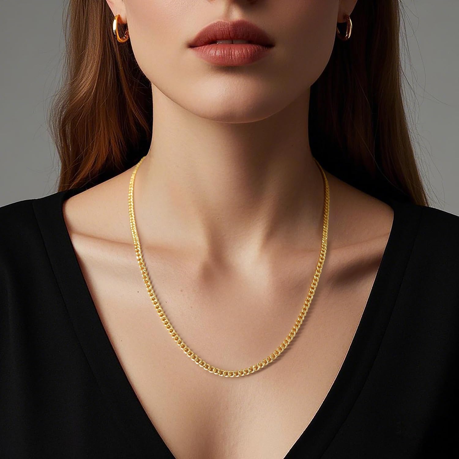 14K Gold Necklace for Women Cuban Link Chain for Mens Necklace Chunky Necklaces for Women Gold Special Engraving and 3.7MM Width Charm Necklaces for Men 16,18,20,22,24 Inches - Image 5