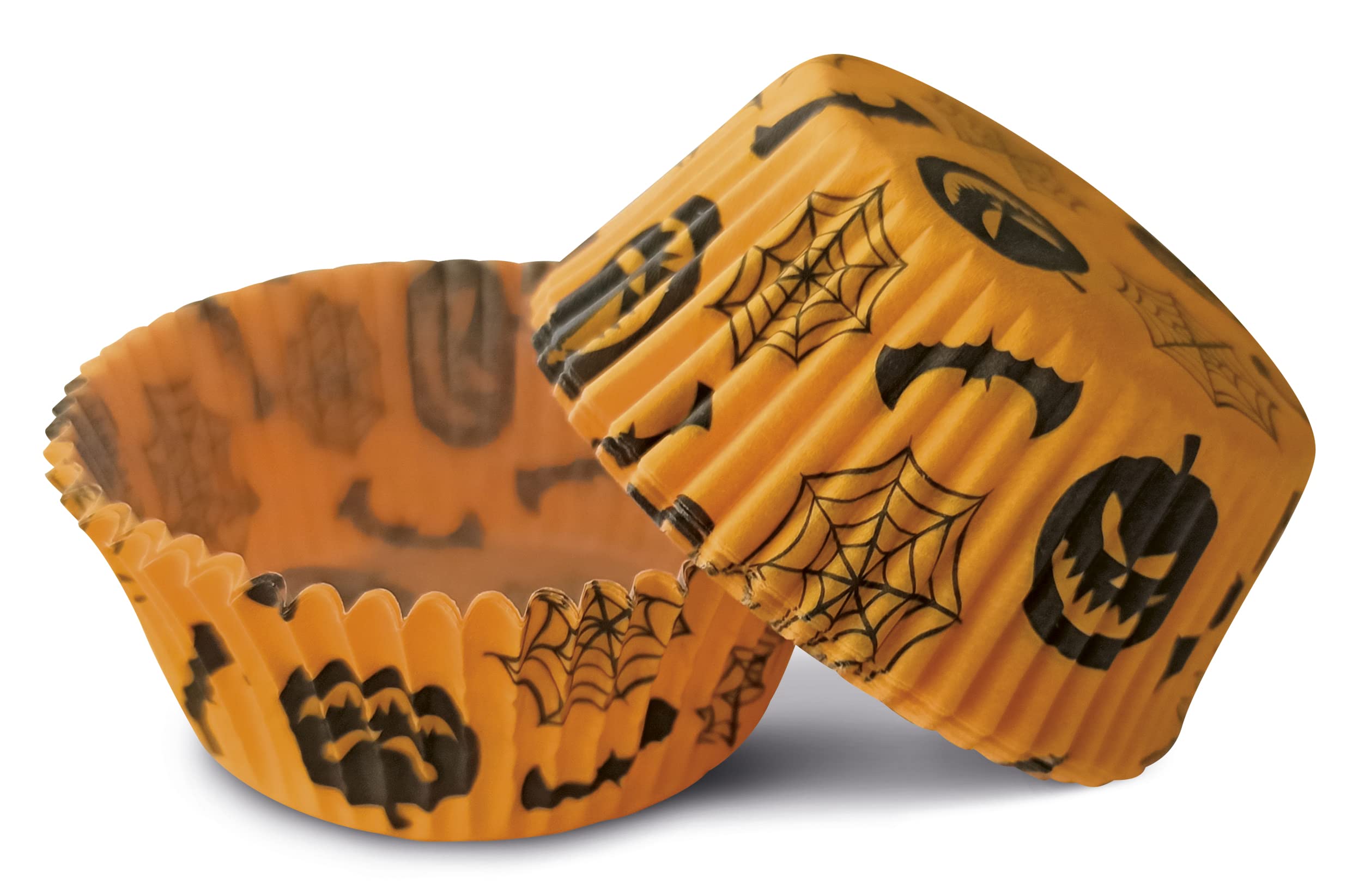 Guardini, Recurrence Line, 60xCups cm Ø 7x2,6, Halloween Theme, in Baking Paper, Orange/Black