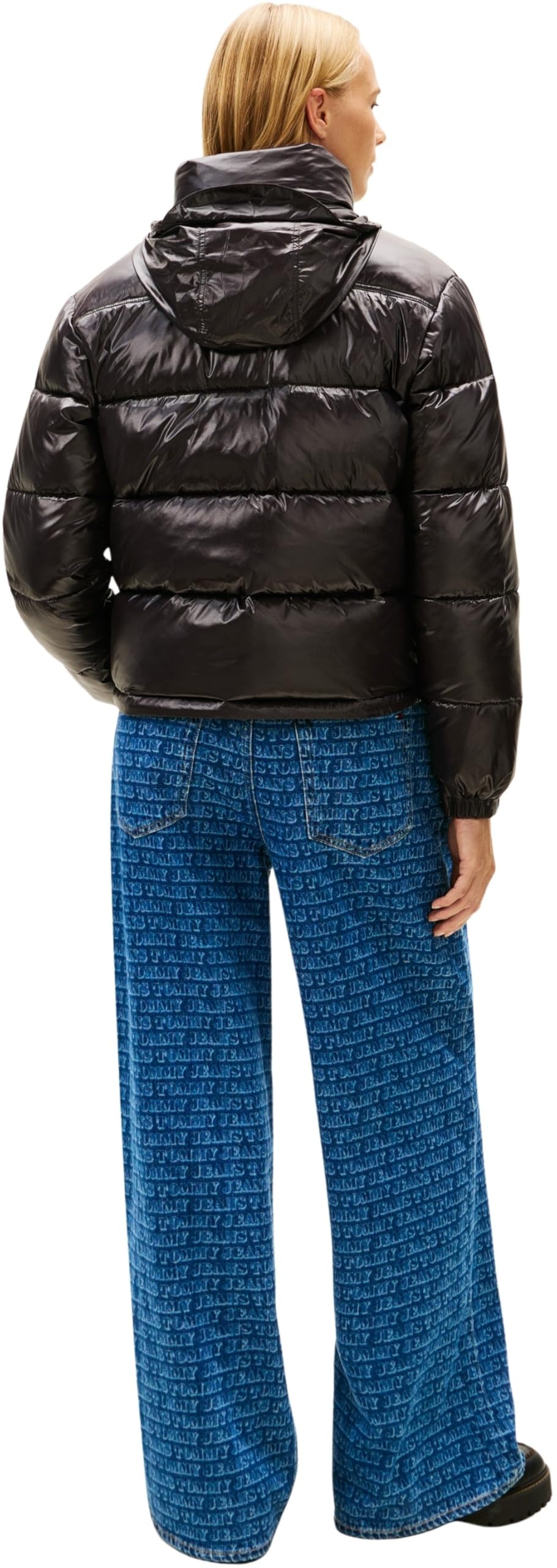 Tommy Jeans Damska kurtka puchowa TJW PCKBL HD ESS PFFR SHINY EXT DW0DW22039, CZARNA (Czarna), S, czarny (czarny), S