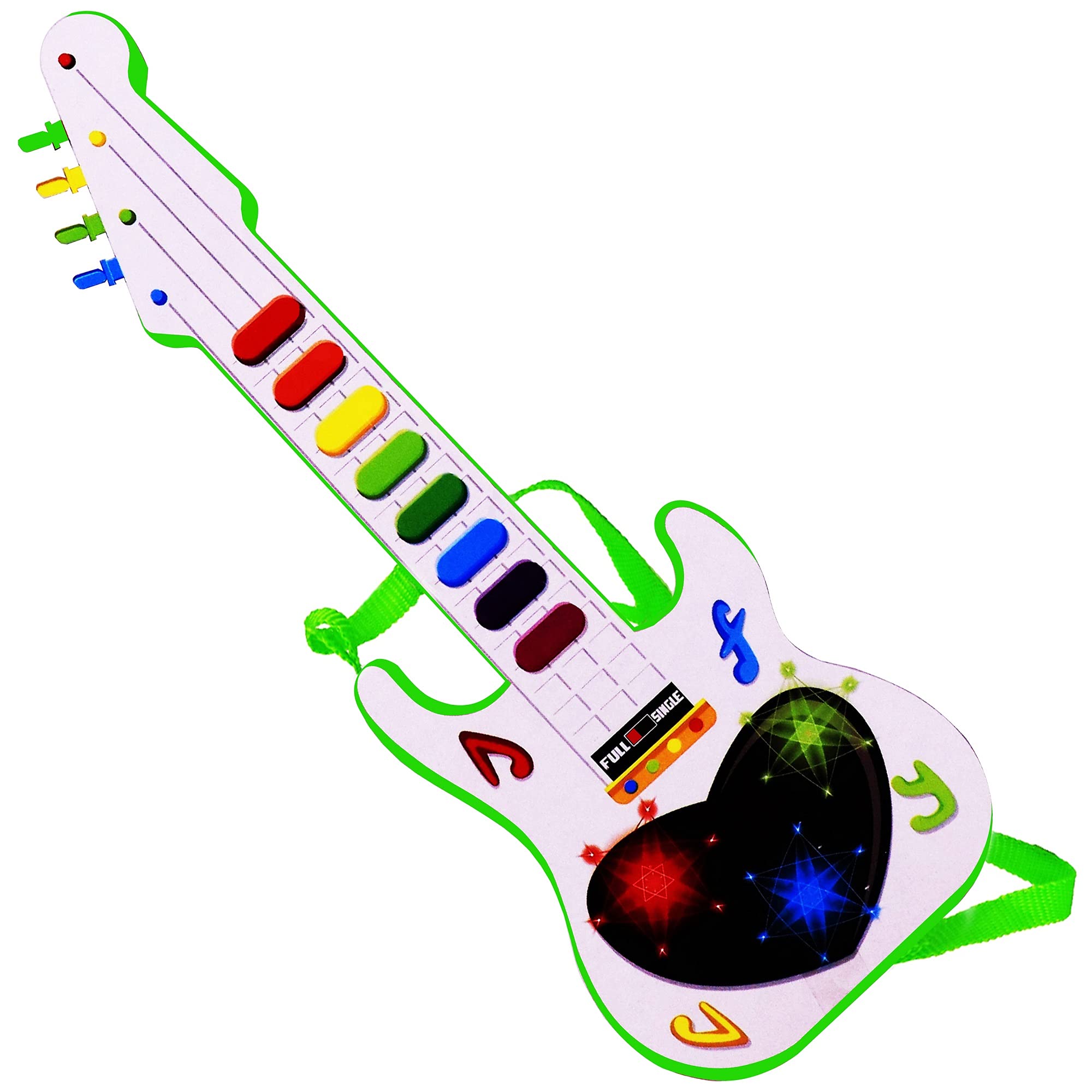 Aseenaa Musical Mini Guitar Instrument with Sound & 3D LED Lighting Toy | Battery Operated Electronic Music and Lights Guitars Gift Toys for Boys Girls Kids and Toddlers | Colour : Green (B09CD4Z3Y3) Amazon Price History, Amazon Price Tracker