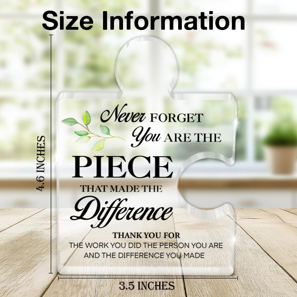 Team Gifts for Employees, Thank You Gifts for Coworkers Teacher Nurse, Farewell Promotion Retirement Appreciation Gift, Never Forget You Are the Piece Made the Difference, Acrylic Puzzle Plaque Decor - Image 2