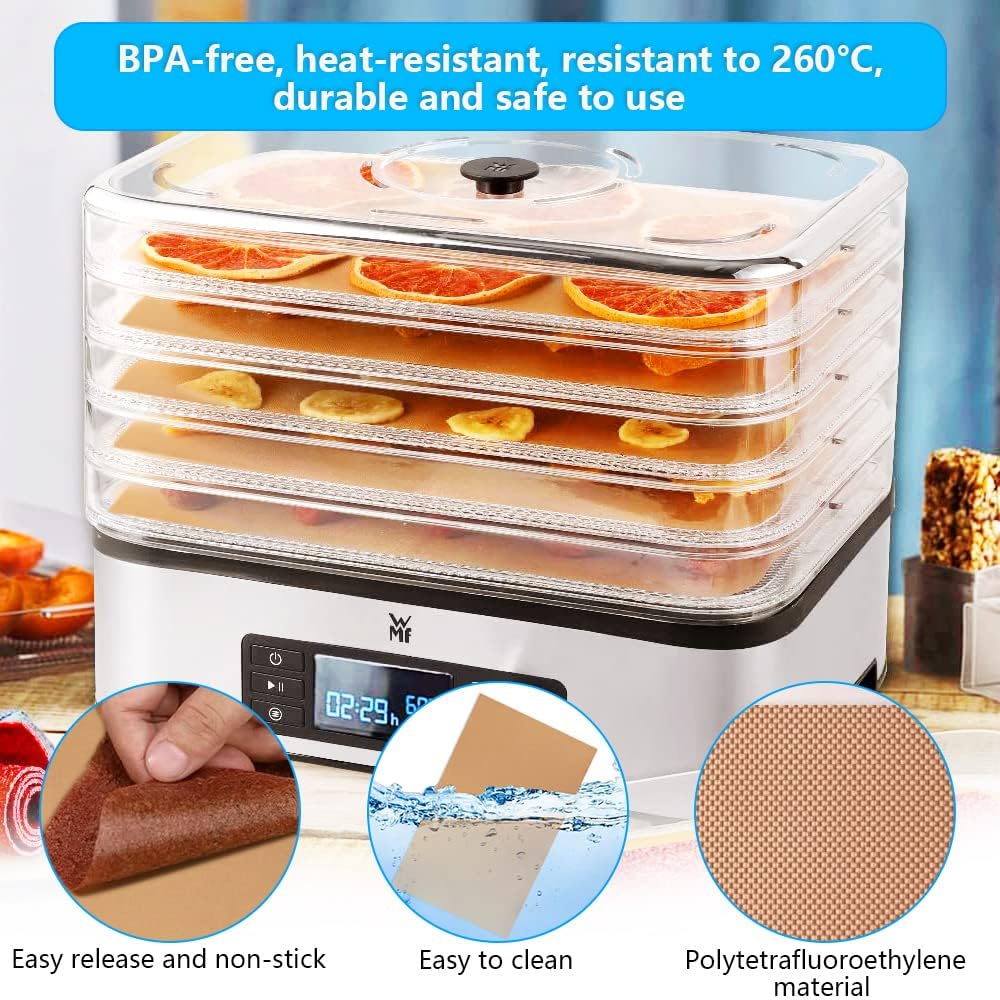 16 Unidades Hojas de Silicona para Deshidratador y Hojas de Teflón para Deshidratador Antiadherentes Reutilizable Alfombrillas Deshidratadoras de Frutas para Secador de Frutas y Alimentos