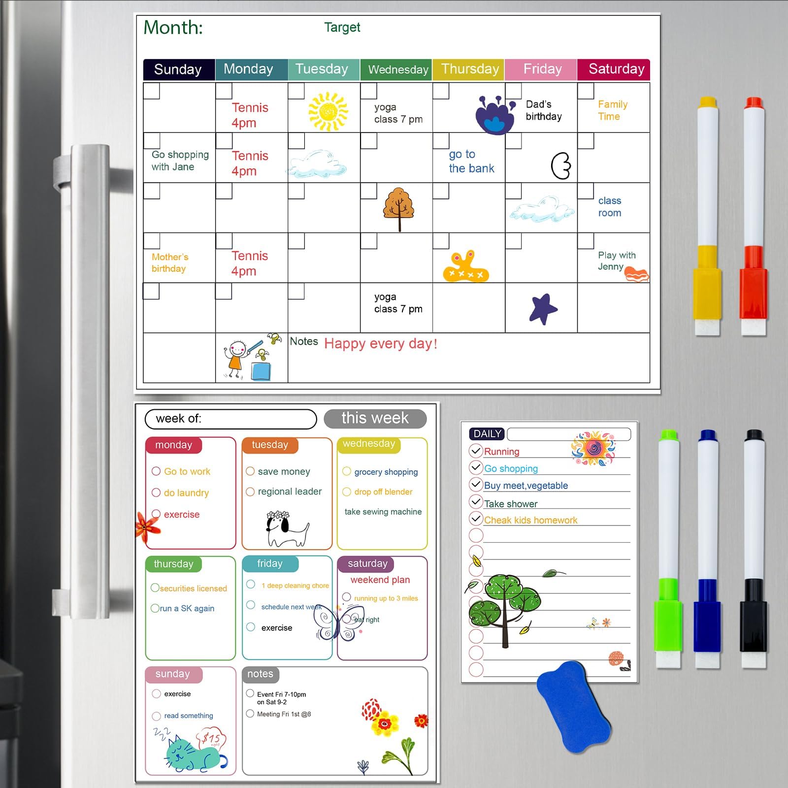 Amazon com : 3 Pack Magnetic White Board Dry Erase Set 14 6 quot x 11 Amazon com : 3 Pack Magnetic White Board Dry Erase Set 14 6 quot x 11