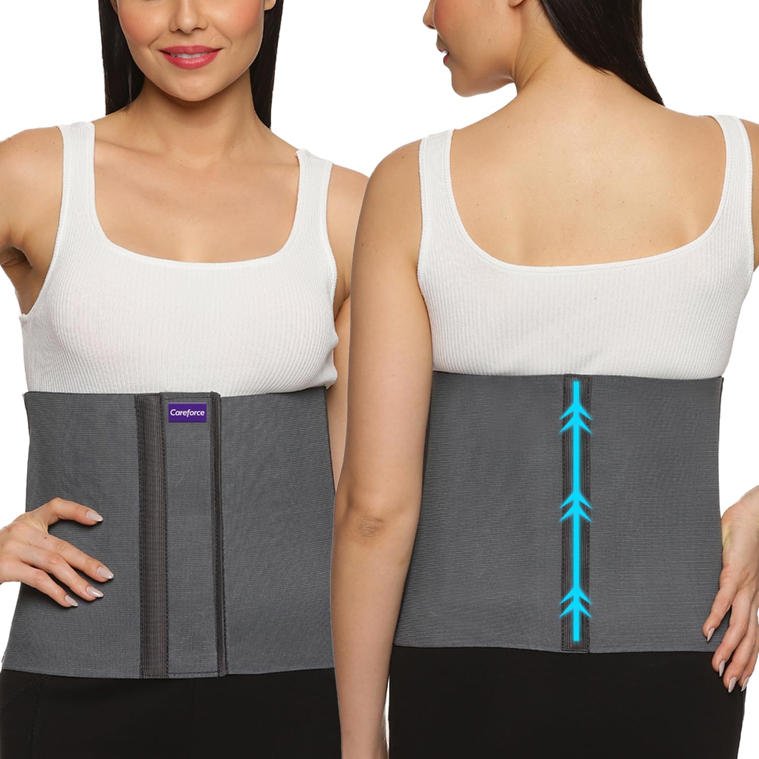 Careforce Postpartum Abdominal Belt After Delivery for Tummy Reduction Belly Support Belt for Women & Men Abdominal Binder Belt for Back Pain Relief Women, Men- Ideal for Slimming Waist-Grey 8 Inch-XL (B0C81C3QT4) Amazon Price History, Amazon Price Tracker