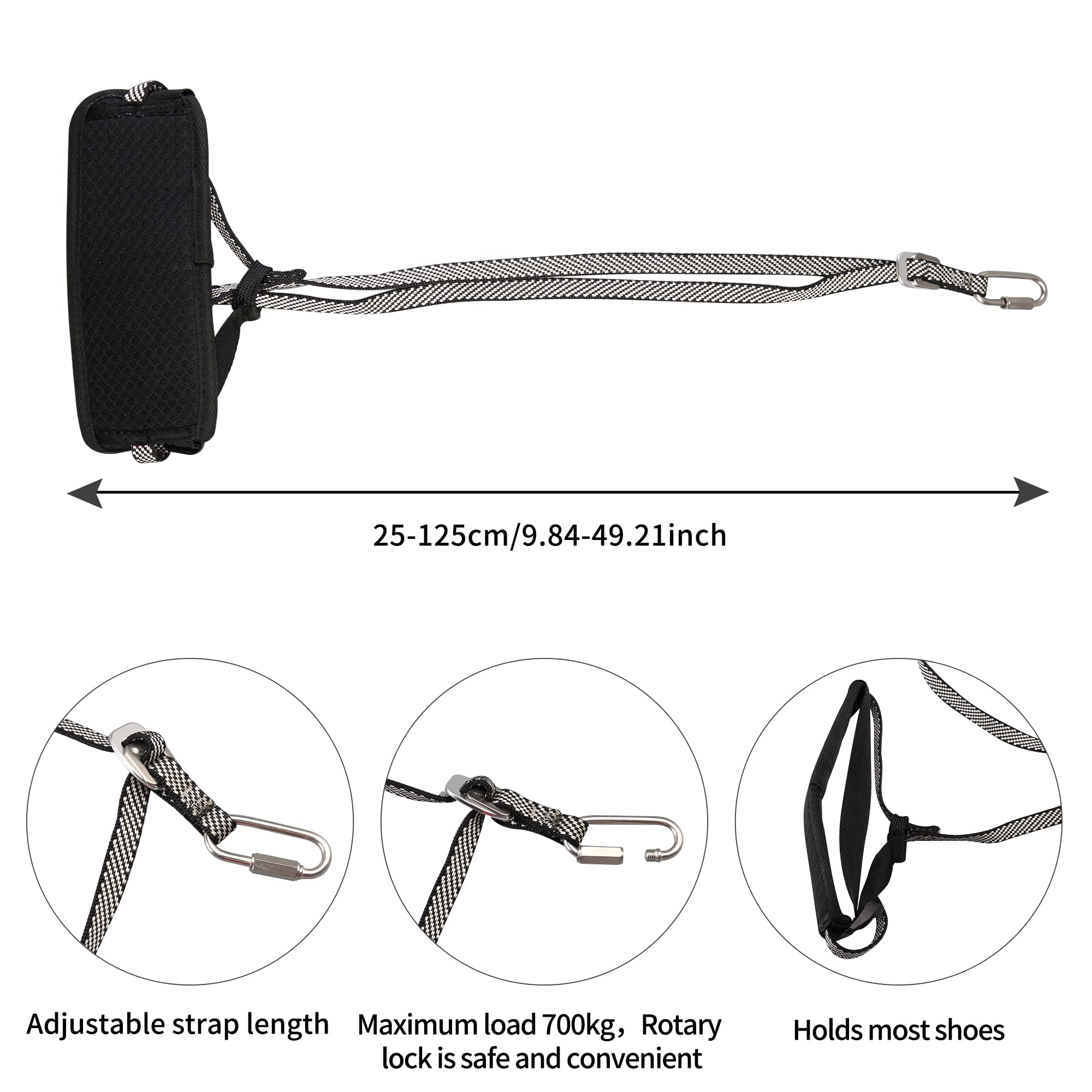 SOB Pied Ascender Alpinisme Pédale Réglable Riser Escalade Sécurité Ascender Pied Boucle avec Corde De Ceinture pour Alpinisme Protection Dispositif Accessoires