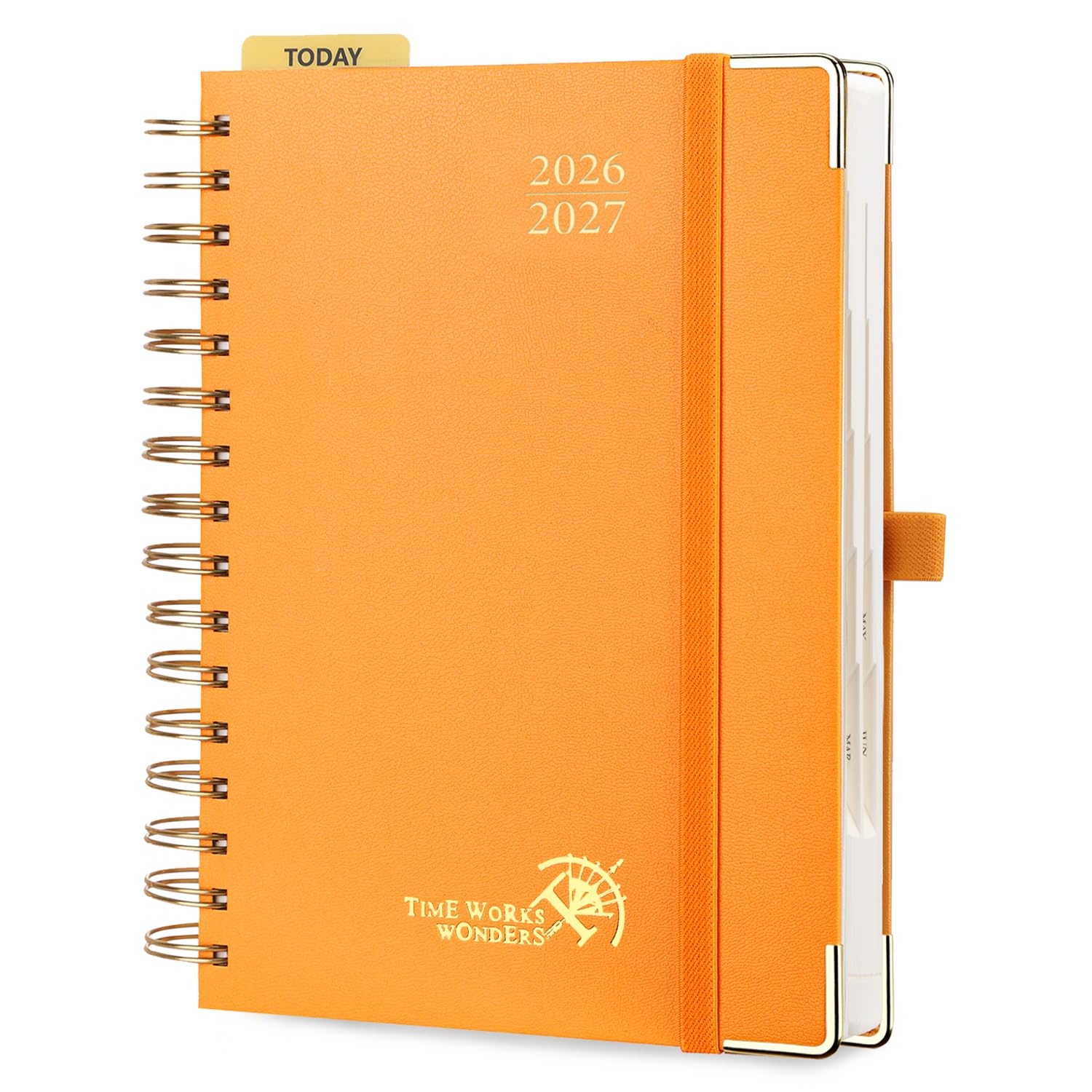 POPRUN 2026-2027 Academic Daily Planner One Page Per Day, 5.75" x 8.5" Agenda Calendar, School Year July 2026 to June 2027, Hardcover Appointment Book with Hourly Time Slots, Spiral Bound, Monthly