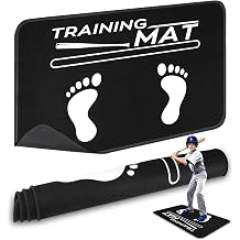 Baseball Hitting Mat, 35.4 X 23.6 Inch Softball and Baseball Batting Mat with Feet Placement, Batter Stance Alignment Guide Equipment for Kids to Swing Training and Improve Posture