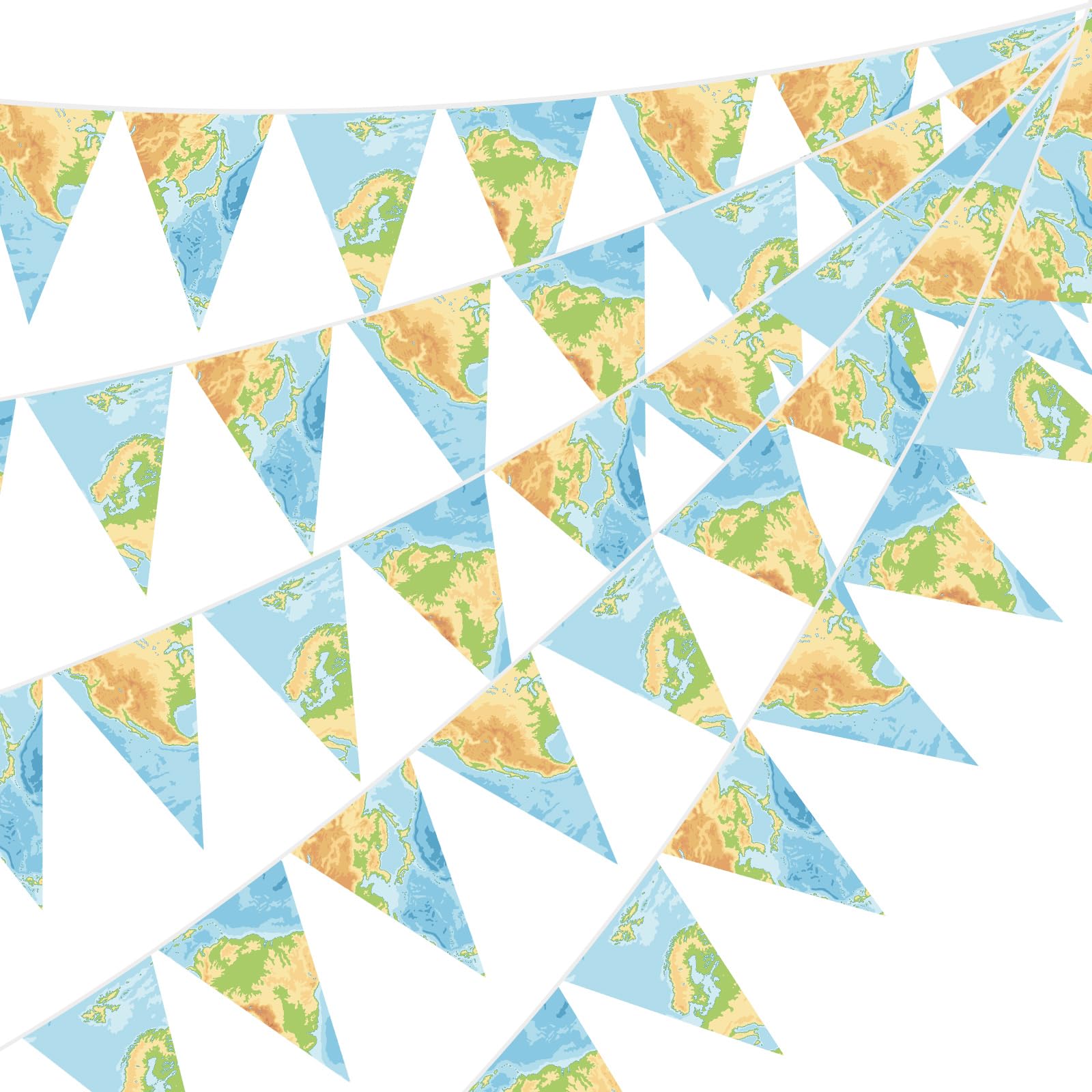 HESTYA 5 Pcs 49 Ft Travel Party Decoration Bon Voyage Map Pennant Banner