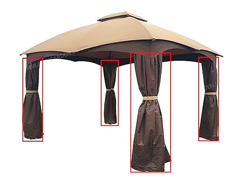 APEX GARDEN 4 Poles Brown Corner Curtain Set for Lowe's