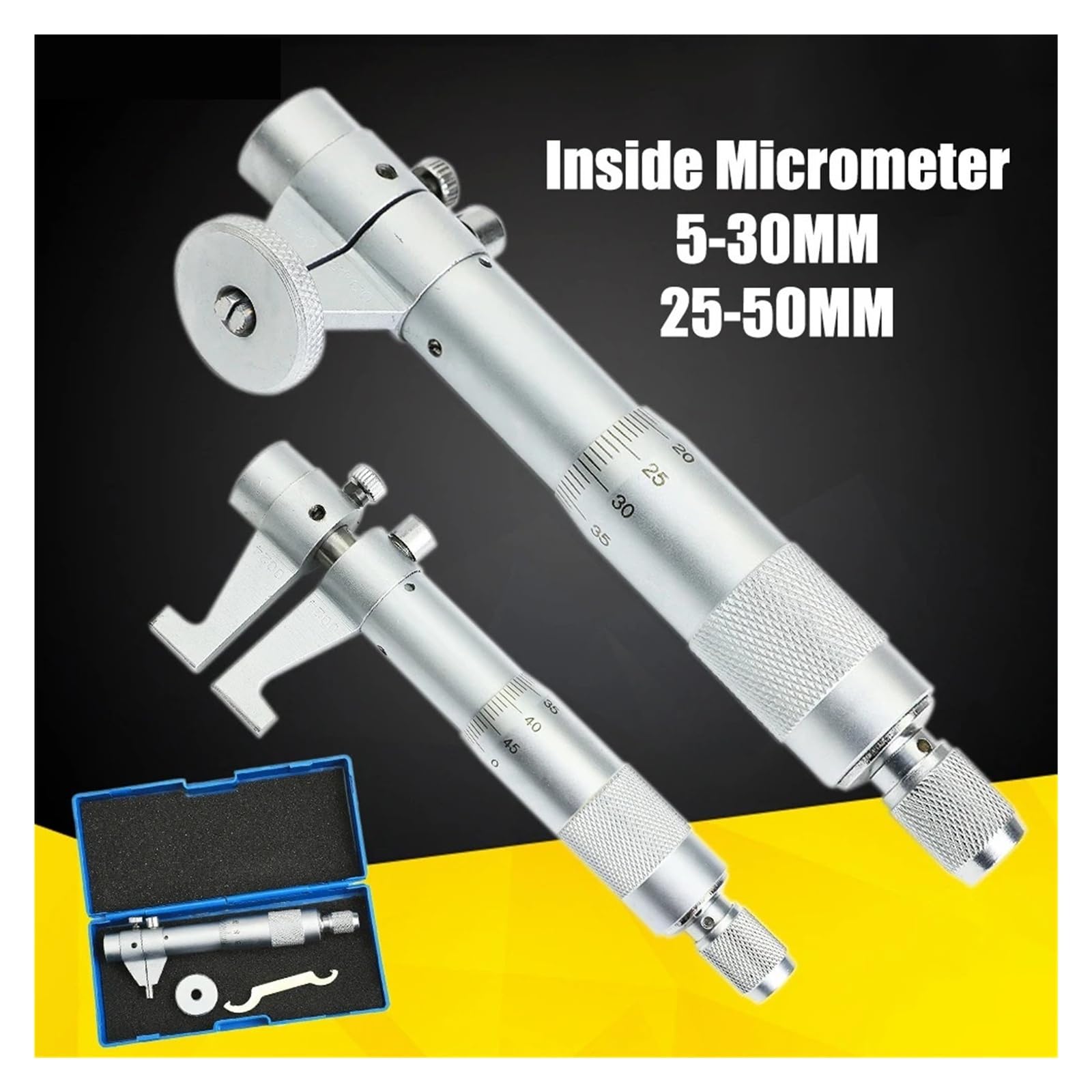 Micrometro interno da 5-30 mm/25-50 mm, micrometro di misurazione interna, calibro a corsoio per misurazioni ripetibili(25-50mm)
