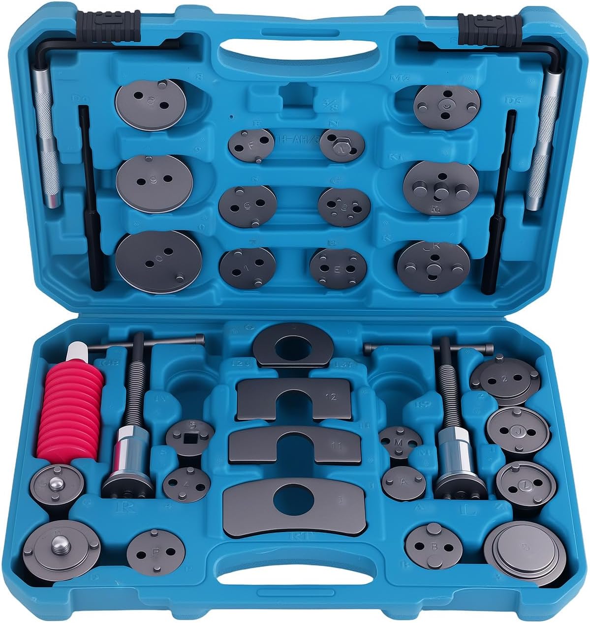 maXpeedingrods 35pc Brake Caliper Compression Tool Set, Disc Brake Caliper Tool Kit for Brake Pad Replacement, Heavy Duty Brake Piston Compressor Wind Back Tool Kit with 24 Adapters for Most Vehicles