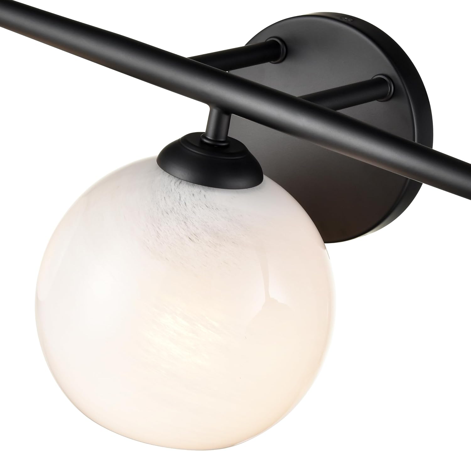 ML Lighting | Kimorra Collection | 18103-MB | Indoor 3 Light Vanity in Matte Black with White Cloud Glass Shade | Elegant and Versatile Design for Any Bathroom