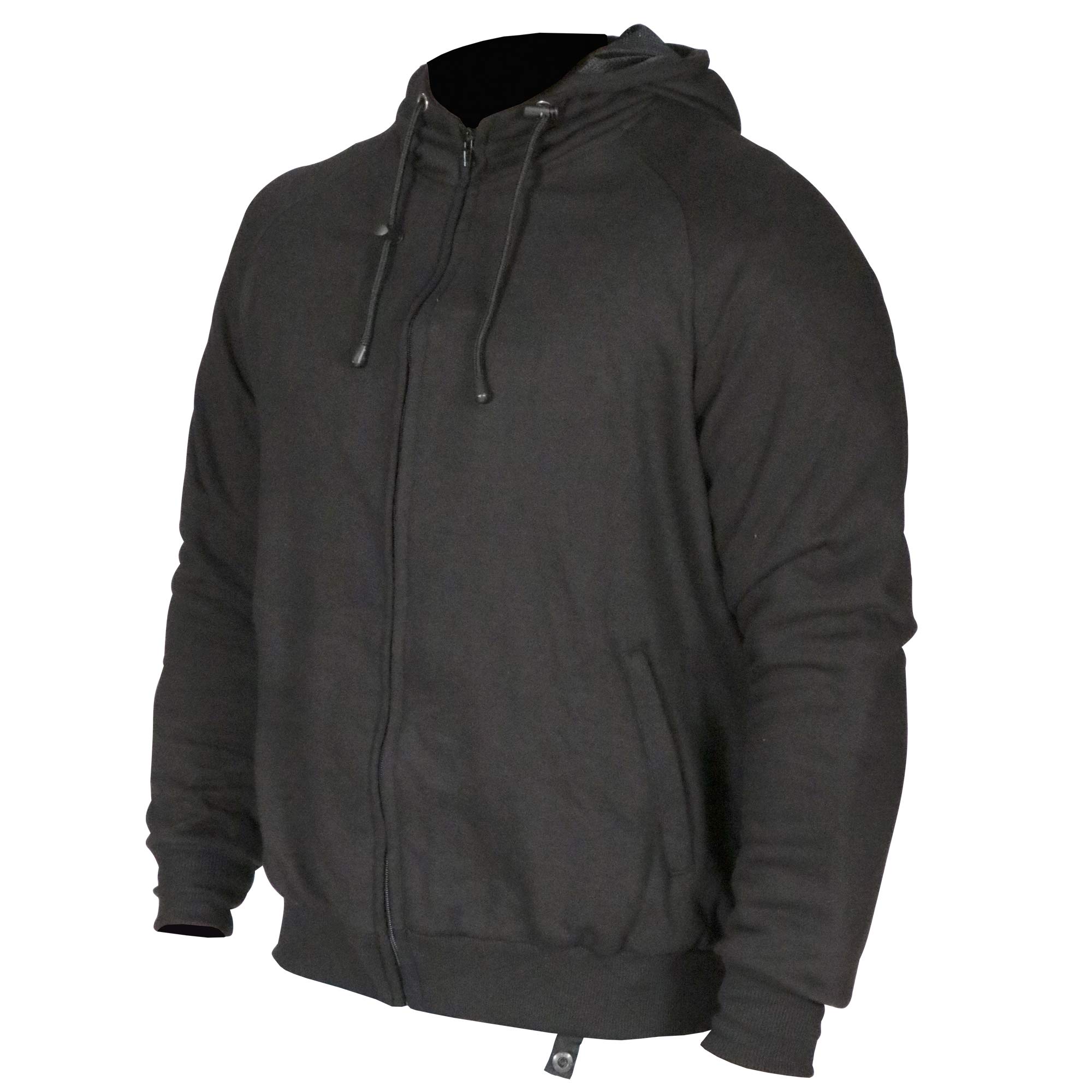 G4 Vision Motorcycle CE Armored Motorbike Hoodie Protective Fleece Zip up Jacket Lined Black Gray