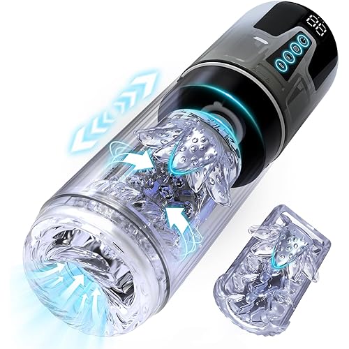 Automatic Male Masturbator Penis Pump - Upgrade Electric Pocket Pussy Stroker with 7 Sucking 7 Thrusting Rotating & Vibrating Modes Adult Sex Toys Blowjob Machine for Men's Pleasure